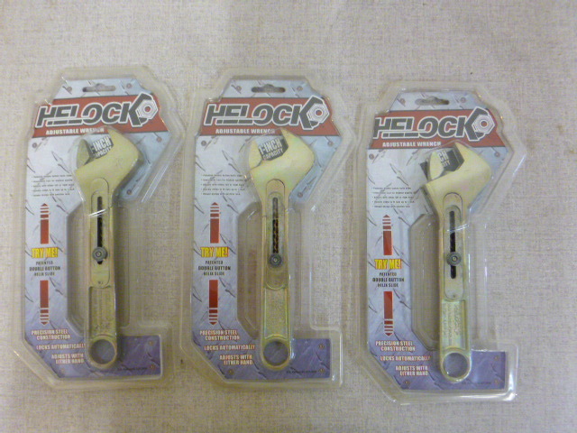 lot 141 image: 3 Helock Adjustable Wrenches
