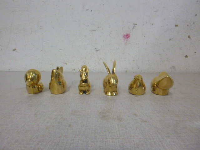 lot 160 image: 6 Brass Figurines