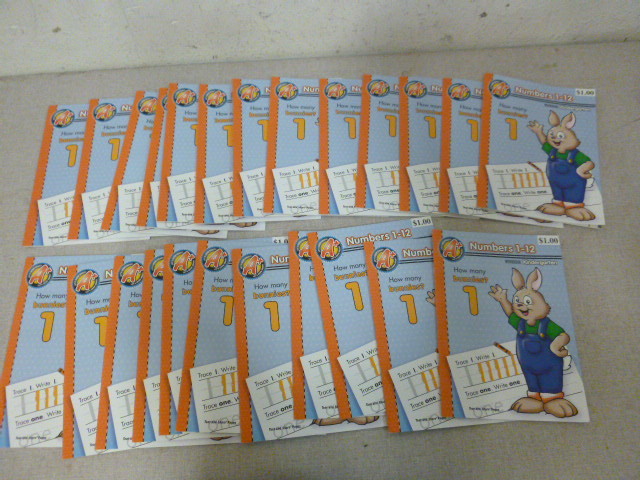 lot 168 image: 24 Numbers 1-12 Kindergarten Workbooks