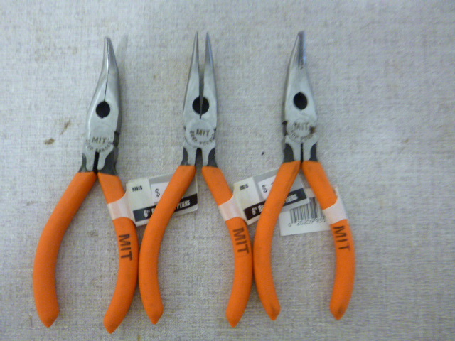 lot 188 image: 3 MIT Bent Nose Pliers