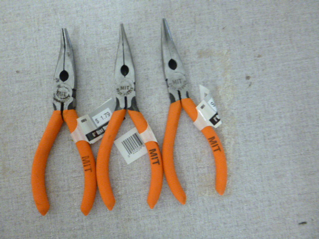 lot 189 image: 3 MIT Bent Nose Pliers