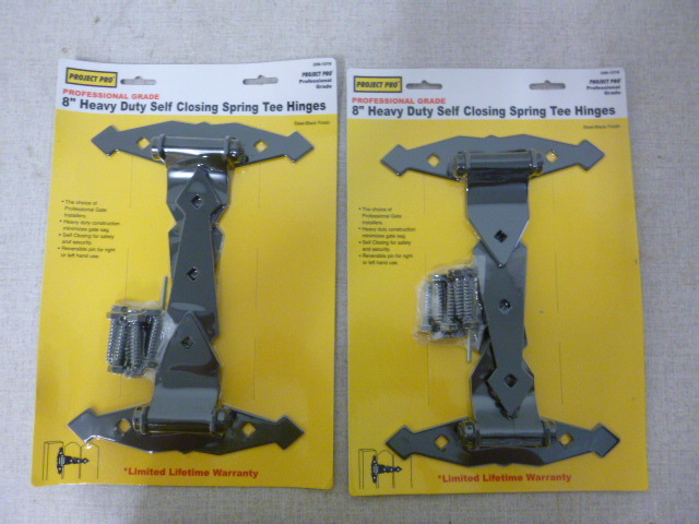 lot 212 image: 2 Packs of Self-Closing Spring Tee Hinges