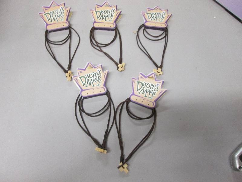 Lot of 5 Leather String Cross Neckl...