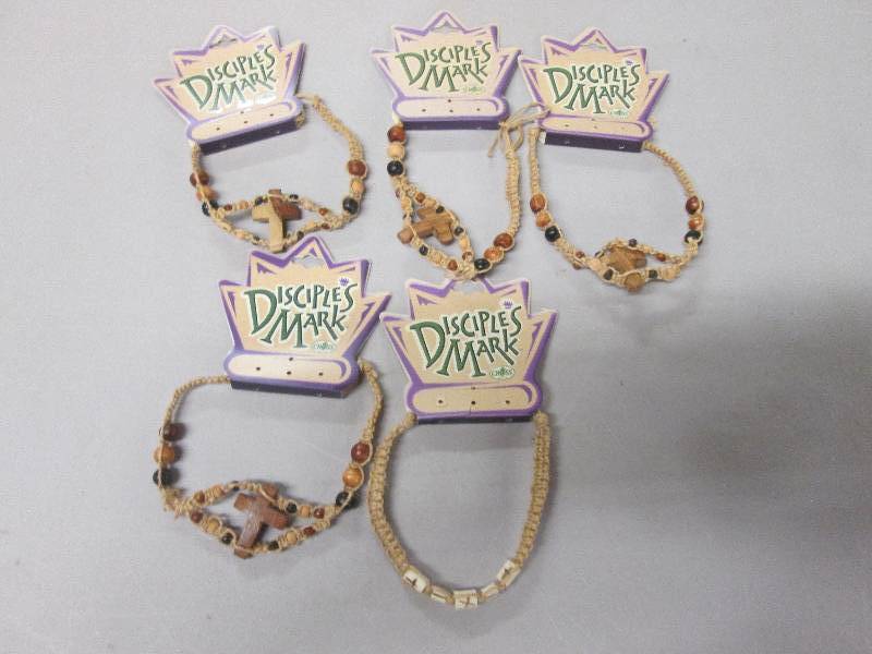 Lot of 5  Woven Cross Bead Bracelet...