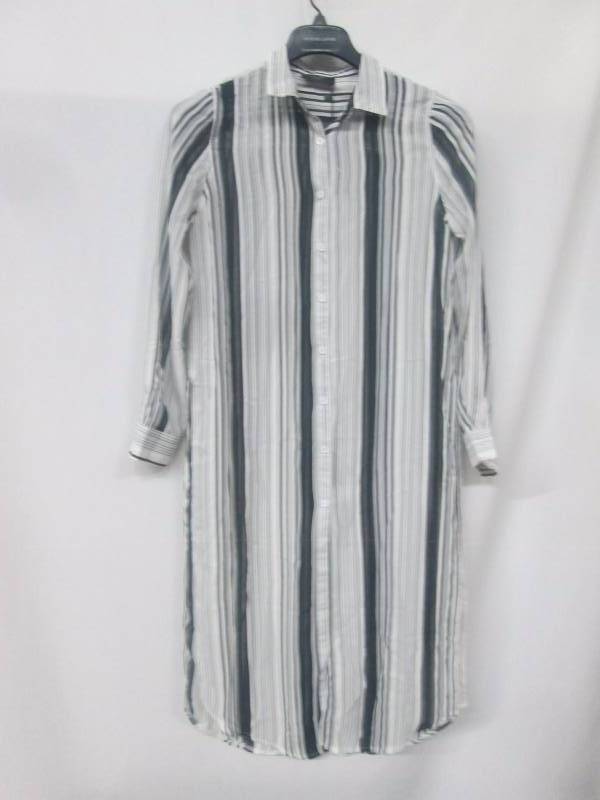 lot 62 image: AX Paris Womens Pinstriped Monochrome Shirt Dress