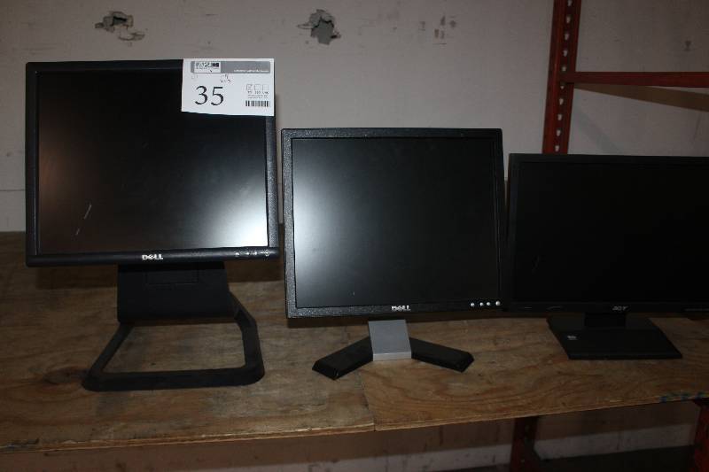 lot 35 image: Lot of (3) Acer, Dell Computer Monitors