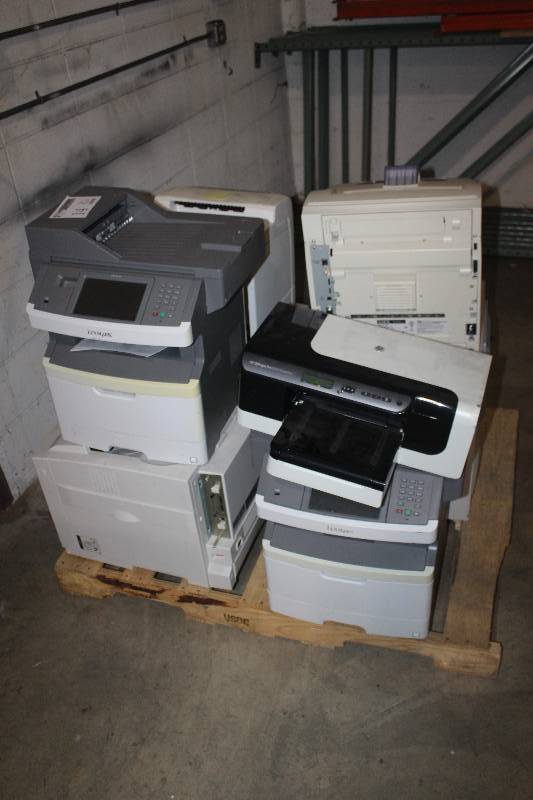 lot 14 image: Lot of (7) Printers Including Xerox Phaser 4510, Xerox Phaser 6130, HP OfficeJet Pro 8000 Enterprise, Lexmark XS463de