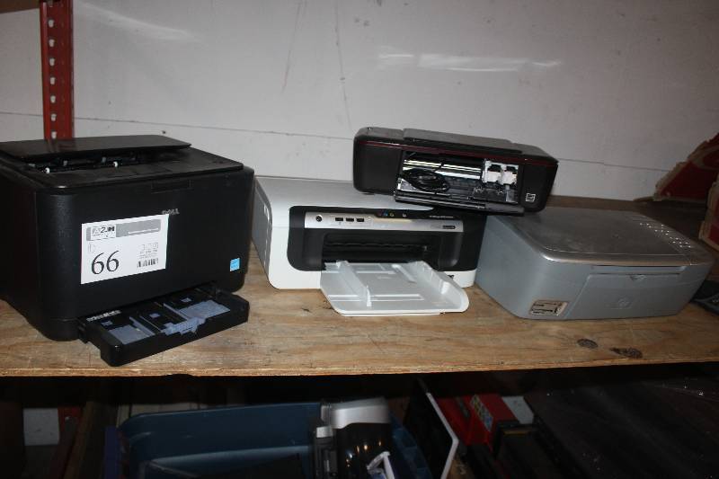 lot 66 image: Lot of (4) Printers Including Dell 1230C, HP DeskJet 3000, HP OfficeJet 6000 Wireless, HP PSC 1610 all-in-one