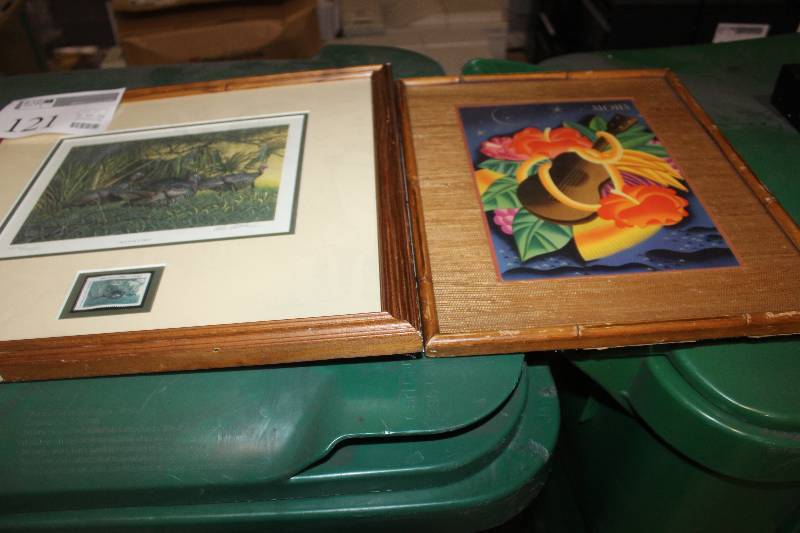 lot 121 image: Lot of (2) Framed Wall Art Including Signed Lee Cable Sultans Trio