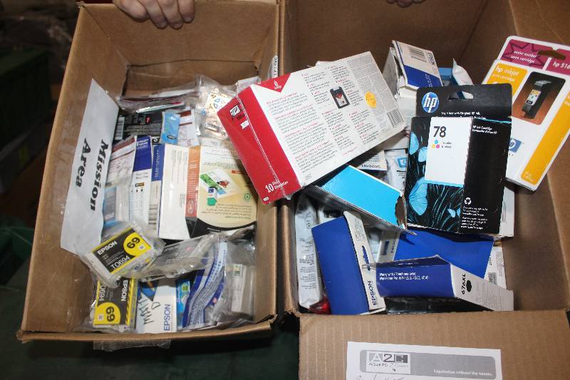 lot 181 image: Lot of (2) Boxes of HP, Epson Ink Cartridges