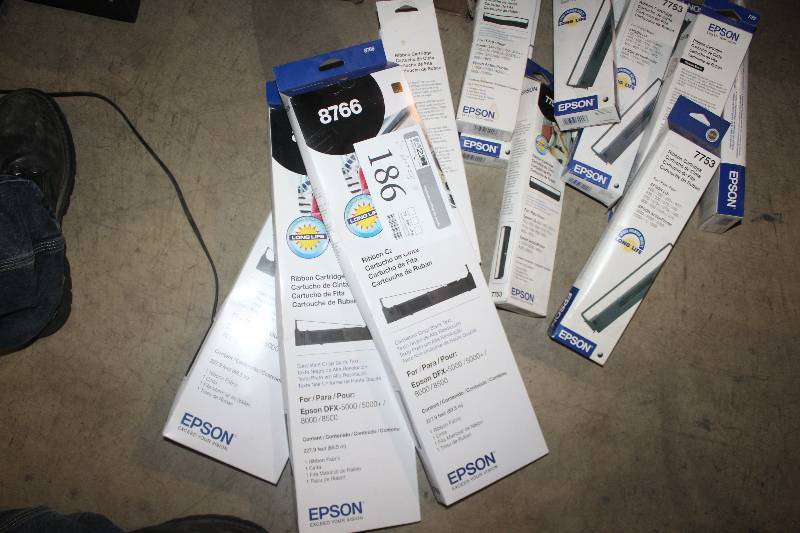 lot 186 image: Lot of (14) Boxes of Epson Ribbon Cartridges