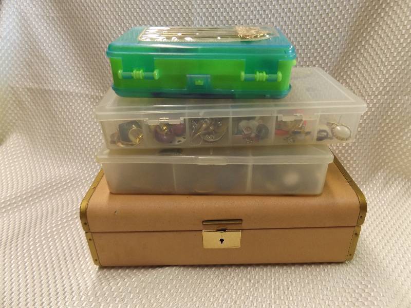 Costume Jewelry Earrings in Containers