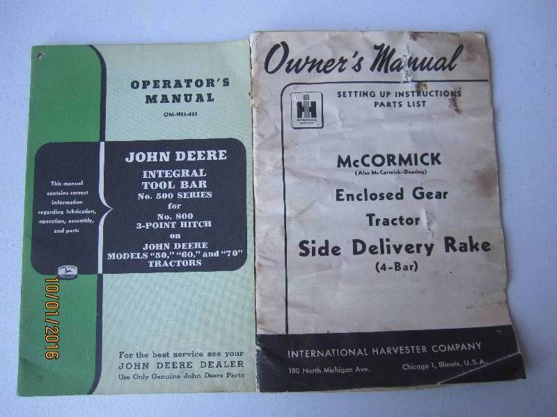 Vintage tractor manuals...