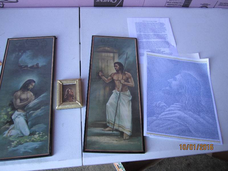 Jesus pictures including one made o...