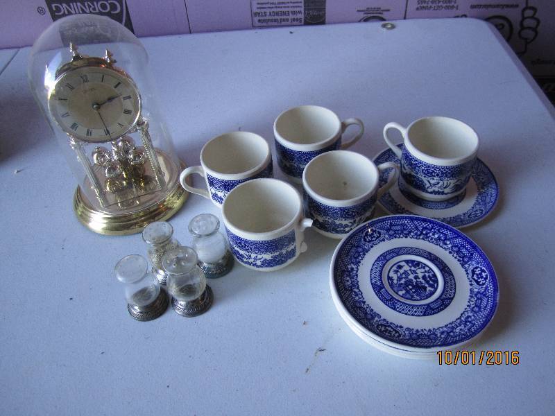 Lot of China, sterling shakers and ...