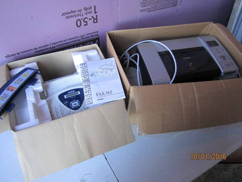 Brother fax machine and Canon print...