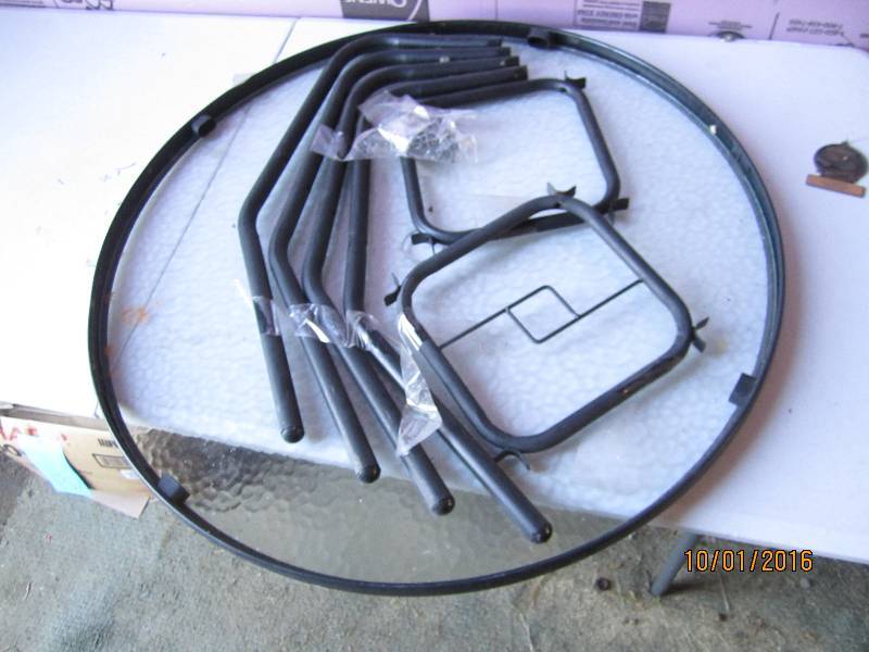 Glass top patio table disassembled ...