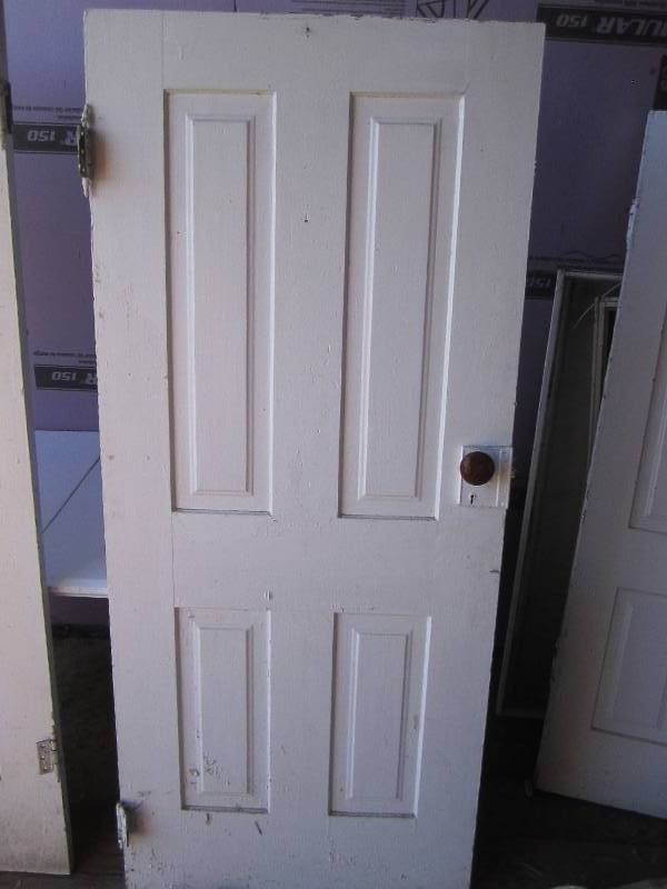Reclaimed door with handle and hard...