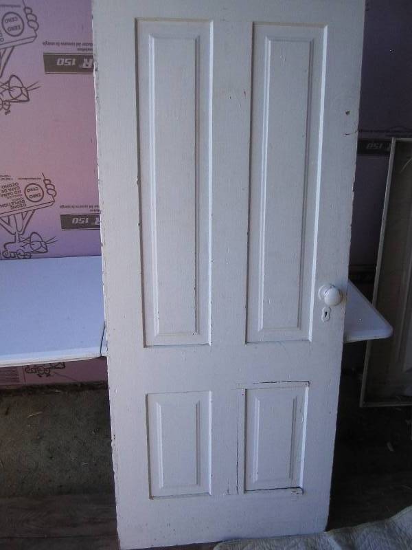 Reclaimed door with handle and hard...