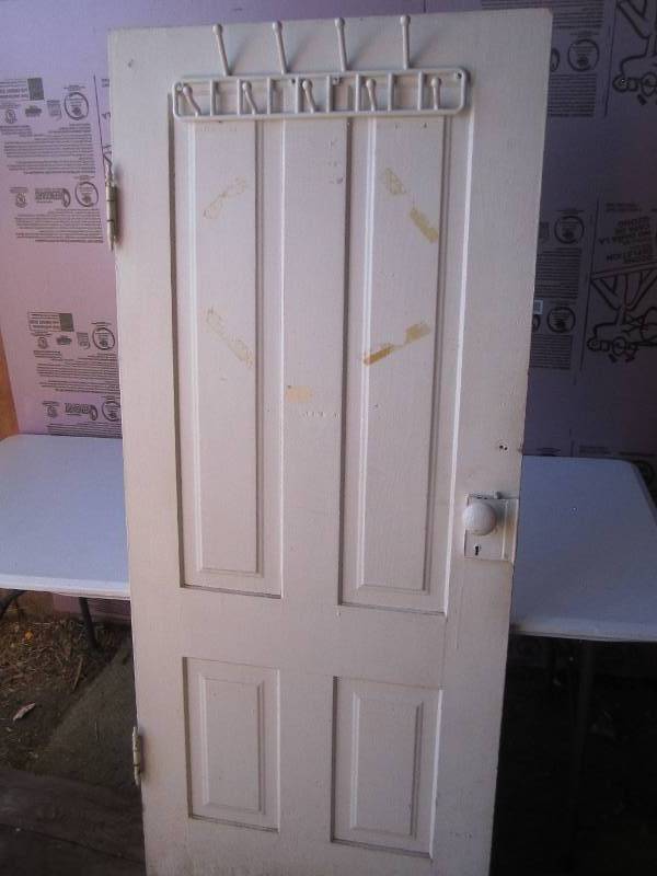 Reclaimed door with handle and hard...