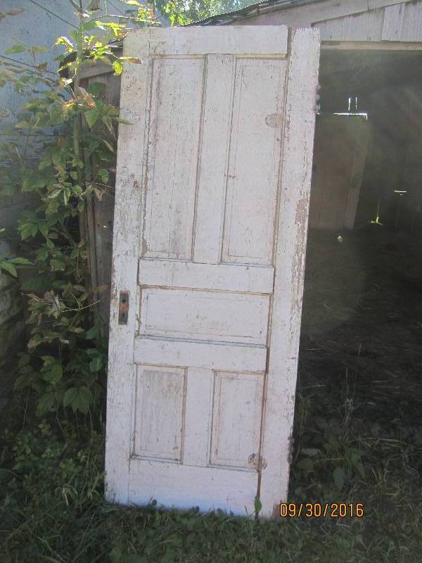 Reclaimed door with handle and half...