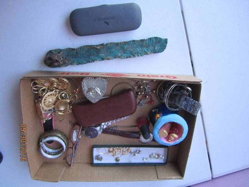 Lot of jewelry, new Guess glasses f...