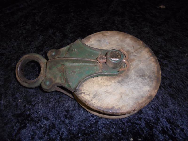 Vintage Wood Pulley, 10
