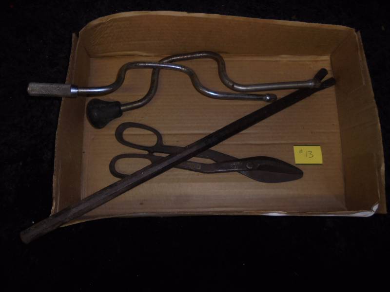 Lot - Speed Wrenches, Shears, Pry Bar