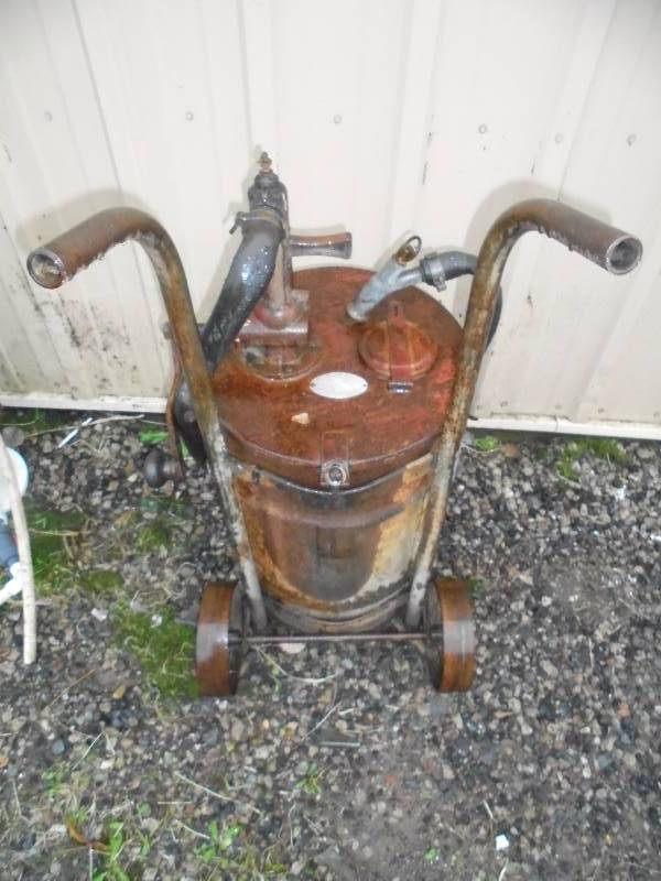 Vintage OilGrease Pump wCart Gilbert & Barker