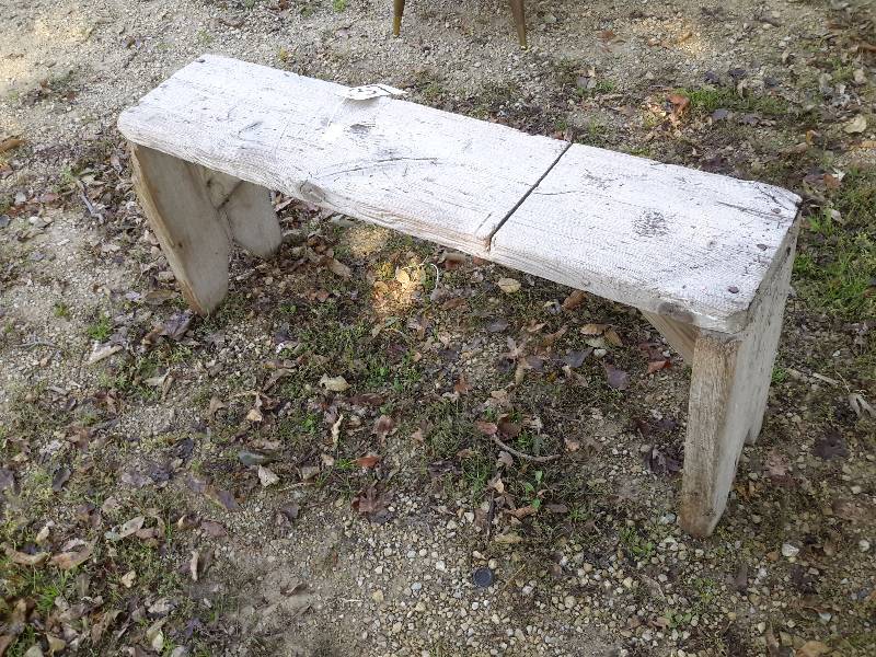 lot 37 image: Old barn wood bench.