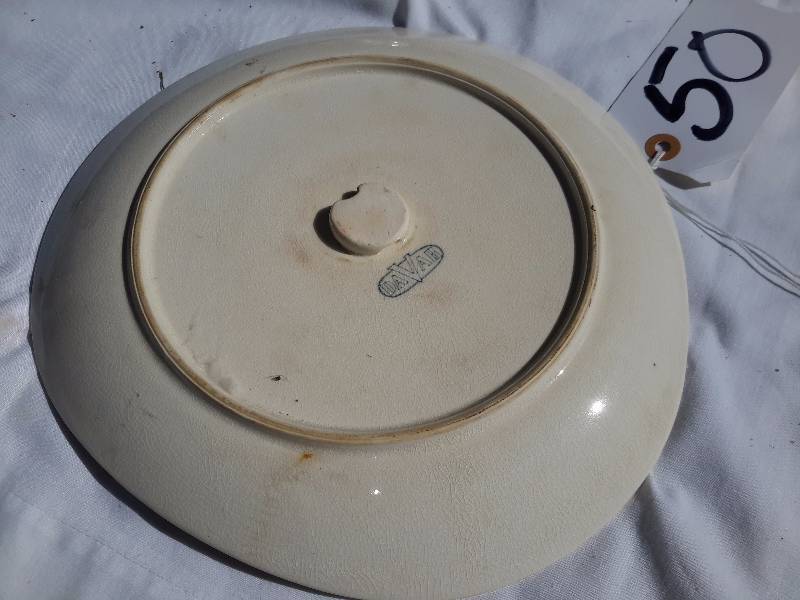 lot 50 image: ROSEVILLE Vase and Red Wing Serving Plate.
