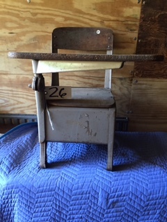 lot 12 image: Old Fashion School Desk