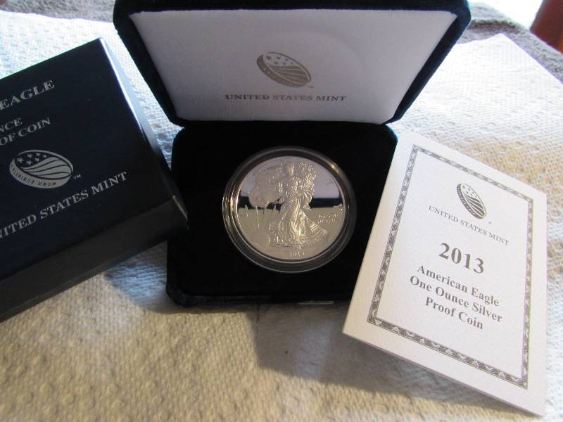 2013 US MINT AMERICAN EAGLE, .999 FINE 1 OZ SILVER PROOF COIN