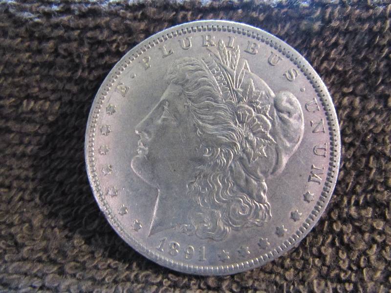 1891 O MORGAN SILVER DOLLAR, 90% SILVER COIN