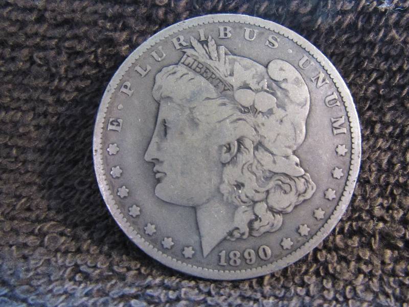 1890 O MORGAN SILVER DOLLAR, 90% SILVER COIN