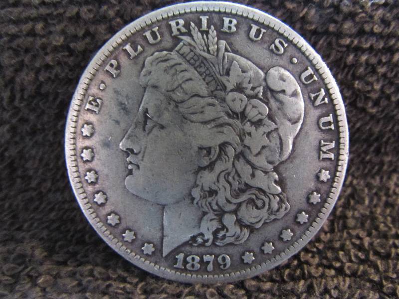 1879 MORGAN SILVER DOLLAR, 90% SILVER COIN