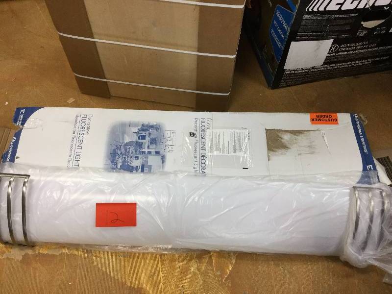 Lithonia Lightning Futra 2-Light Brushed Nickel Fluorescent Ceiling Light Model 10813 BN  Never used