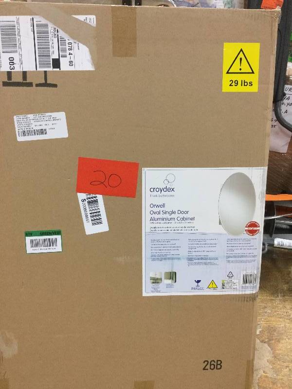 Orwell Oval Single Door Aluminium Cabinet Never used