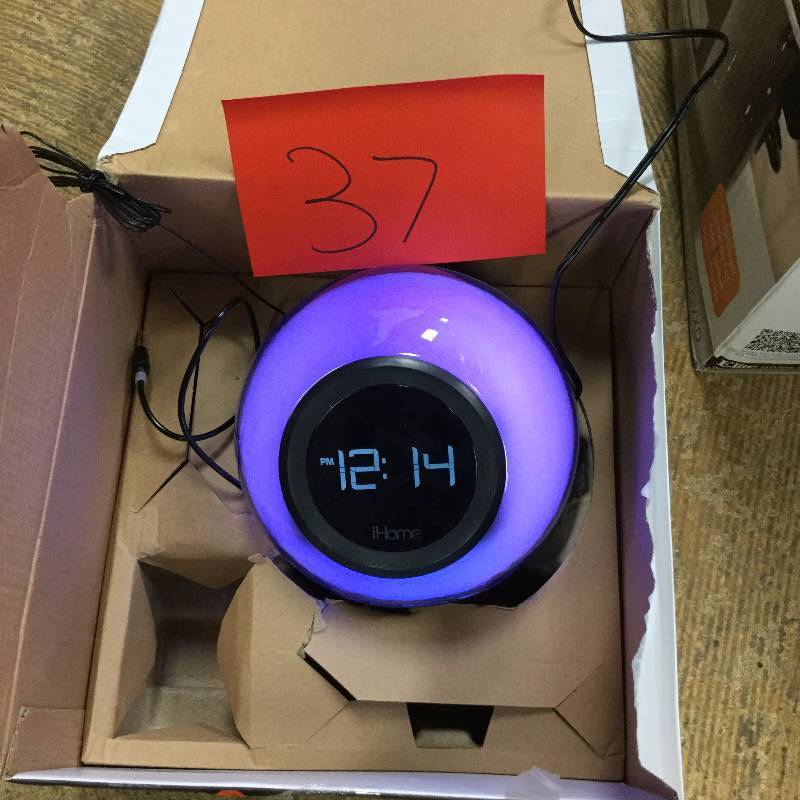 iHome color changing dual alarm clock and USB charging bluetooth