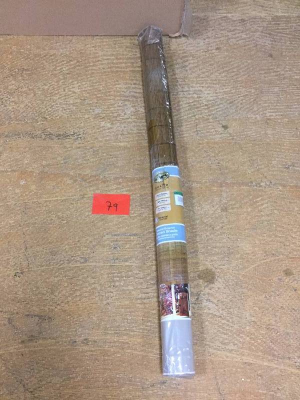 Caramel Simpli Weave Flatstick Bamboo Roman Shade 52 in W x 72 in L