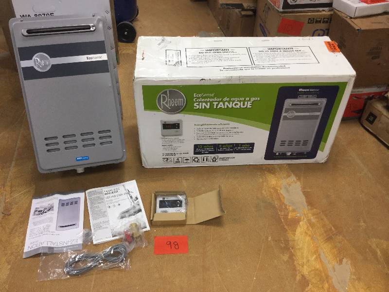 Rheem EcoSense 8.4 GPM Liquid Propane Gas Mid Efficiency outdoor tankless gas never used