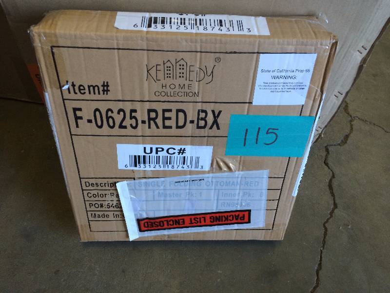 F-0625-RED-BX Leather Ottman Red Foldable never used stock and actual pictures used