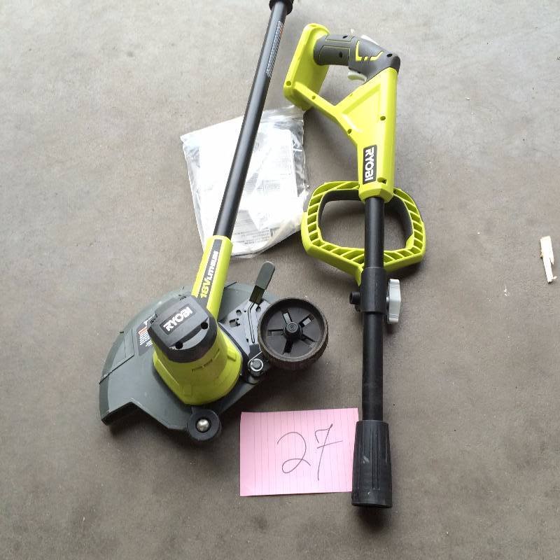 Ryobi One 18-Volt Lithium-Ion Electric Cordless String Trimmer and Edger Tool used in working condition