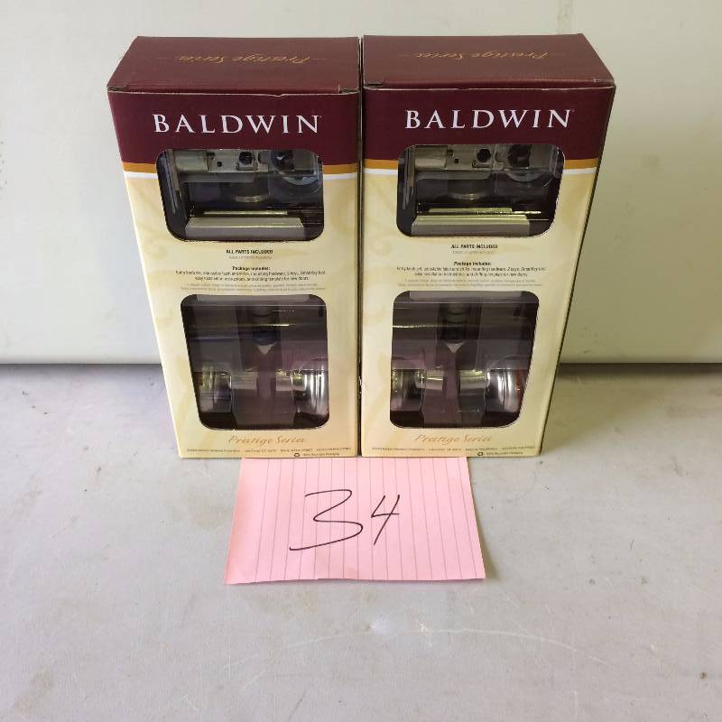 Lot of 2 new Baldwin Entry Knob Sets