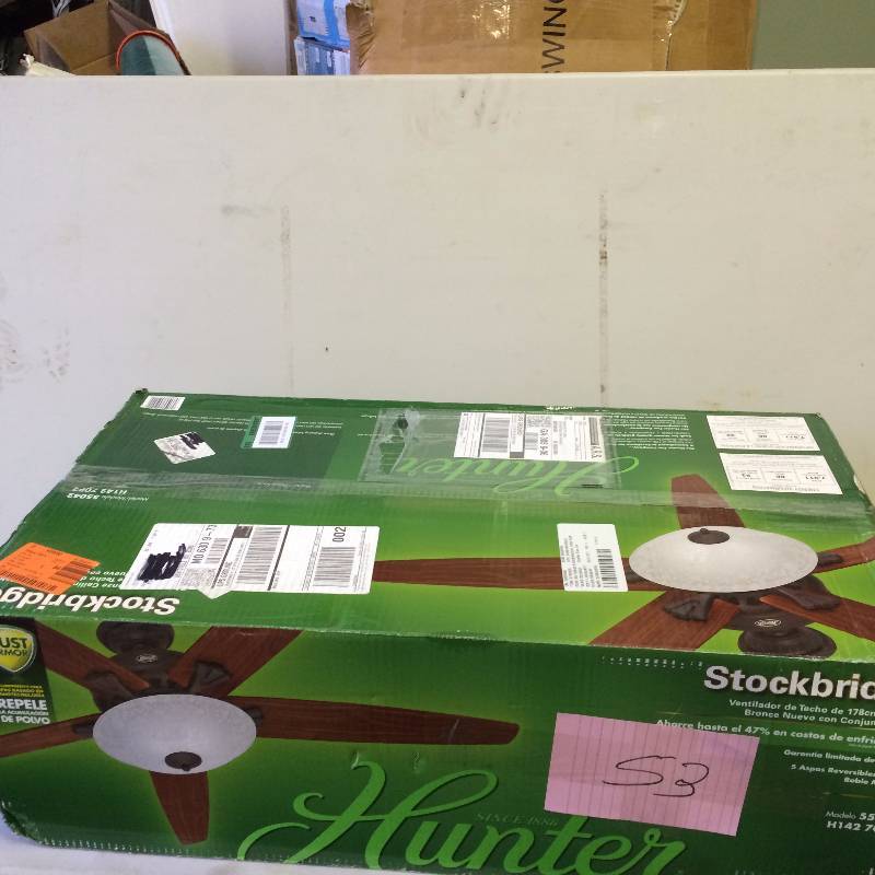 Hunter Stockbridge 70-in New Bronze Downrod or Close Mount Indoor Ceiling Fan with Light New open Box actual and stock pictures used