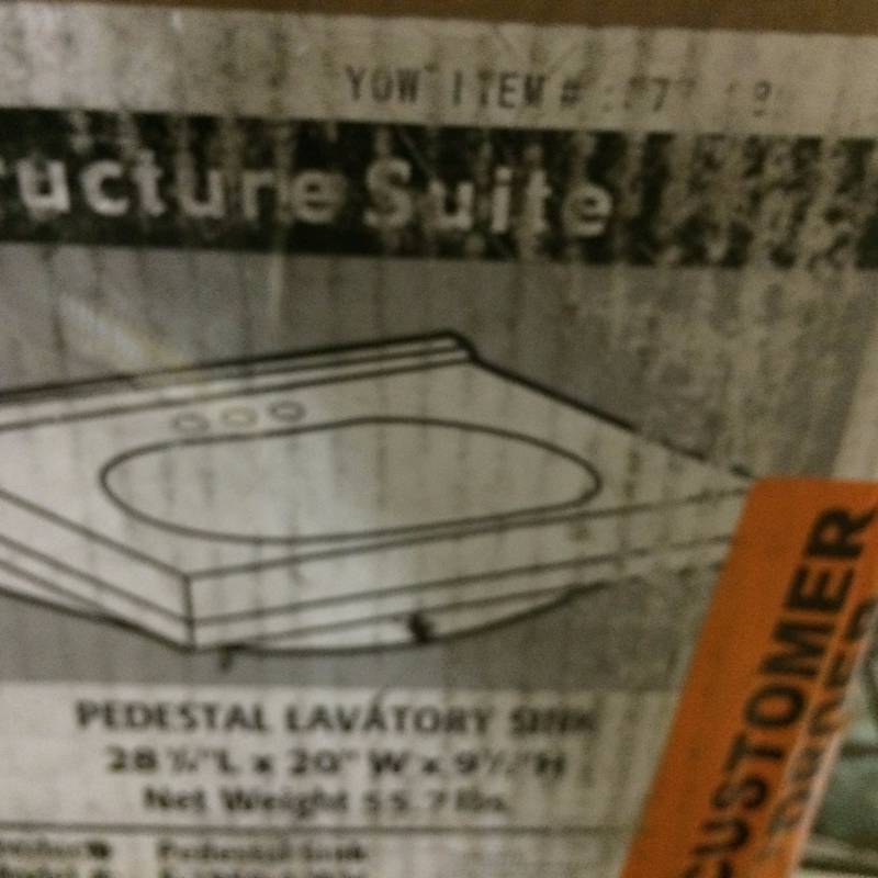 Foremost Structure Suite 20-580 in. Pedestal Sink Basin in White - Basin Only Never used
