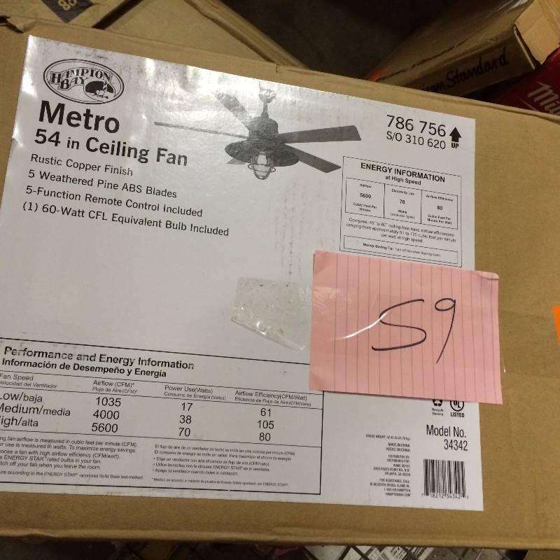 Hampton Bay Metro 54 in. Rustic Copper 