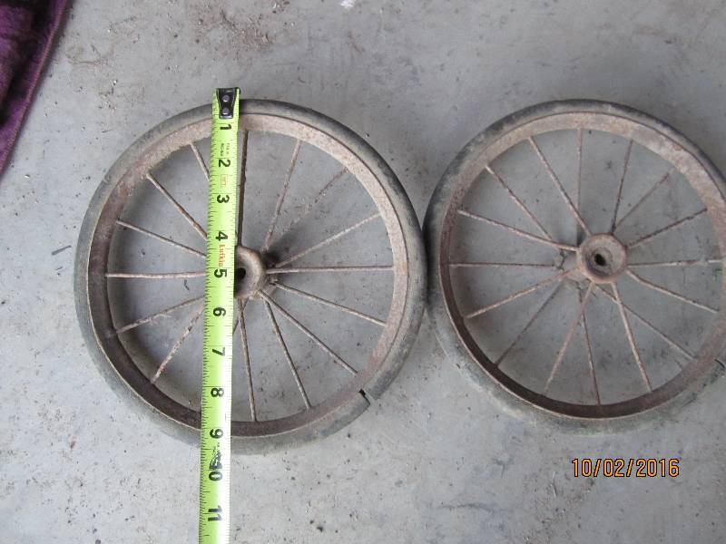 lot 115 image: 2 antique wheels...