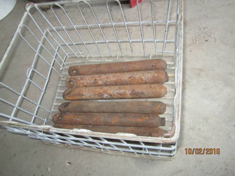 lot 132 image: Metal basket of window weights...