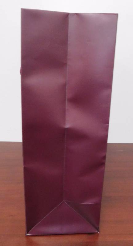 Matte Maroon & Platinum Shopping Bags - 16 x 4.75 x 13